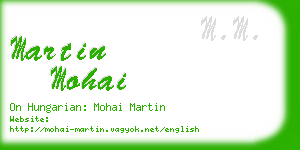 martin mohai business card